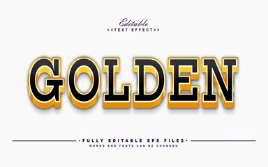 editable 3d golden text effect with white background.typhography logo