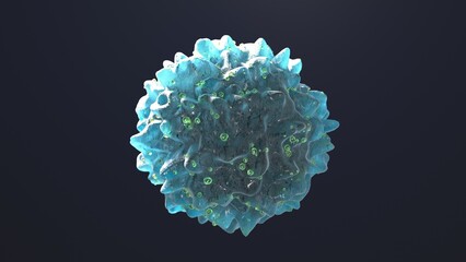 3d rendering of a immune cell, b cell, lymphocyte