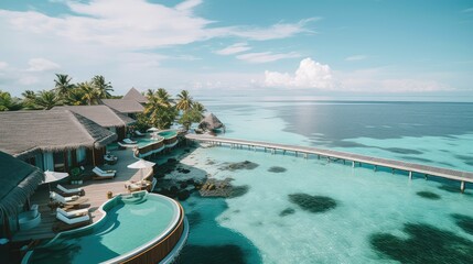Grand View Of Maldives During a Beautiful Day Generative AI
