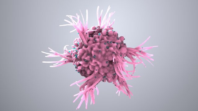 3d rendering of a dendritic cell, antigen presenting cell, APC, immune cell