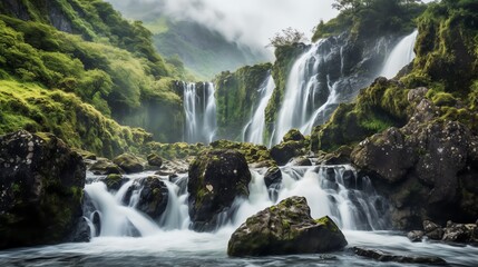 Fototapeta na wymiar Dramatic waterfalls