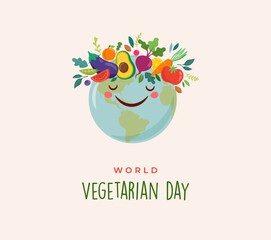 Fototapeta na wymiar World Vegetarian Day, concept design and illustration