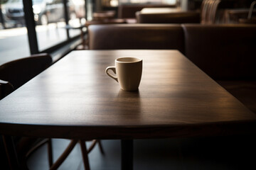 Empty tabletop in the coffe shop