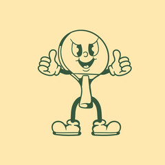 Vintage character design of ping pong paddles