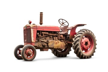 Vintage Tractor isolated on white background. Generative AI