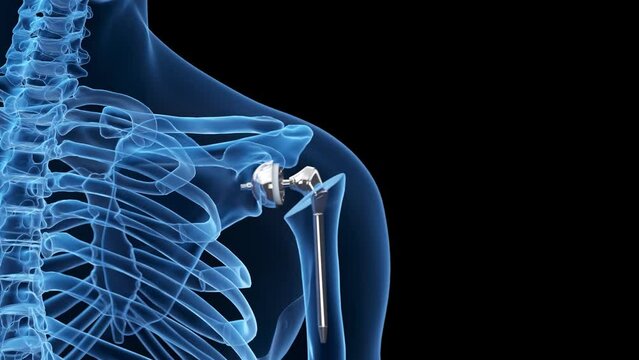Animation of a shoulder replacement
