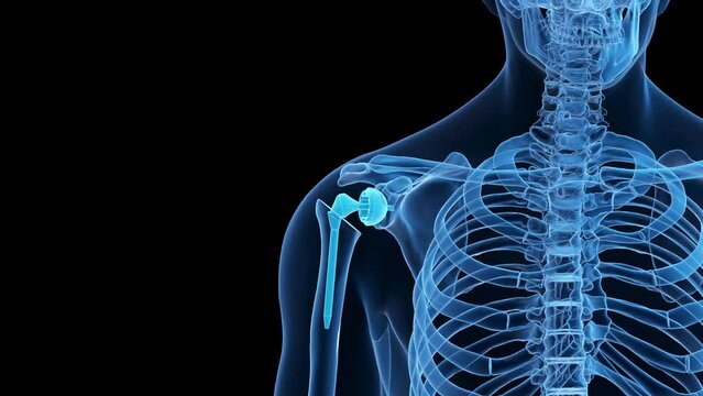 Animation of a shoulder replacement