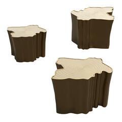 coffee table isolated on transparent background, 3D illustration, cg render
