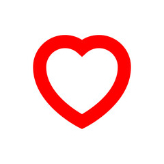 Simple red heart icon suitable for illustrating love, romance, dating app, couple, wedding, married-life, cardiovascular, heart health and many