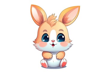 Obraz na płótnie Canvas Cute Sticker of A Rabbit