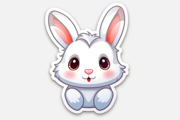 Fototapeta premium Cute Sticker of A Rabbit