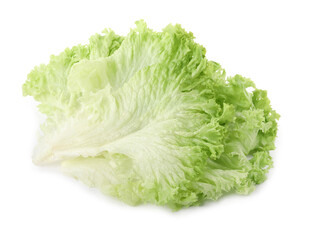 Fresh green lettuce leaves isolated on white