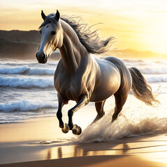 Obraz na płótnie Canvas horse on the beach