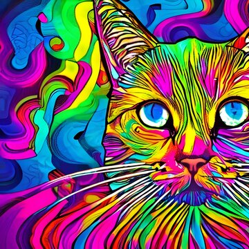 abstract colorful cat background
