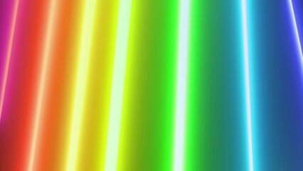 Looping animation of a repeating abstract pattern of neon light with rainbow colors - Powered by Adobe