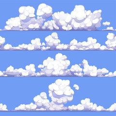 A set of cartoon clouds.