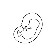 icon of a child in the mother's womb on a white background, vector illustration
