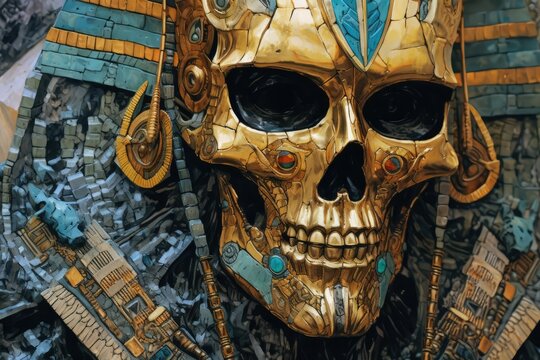 Ancient Egyptian Skull Background