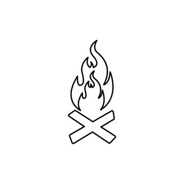 fire pit icon on a white background, vector illustration