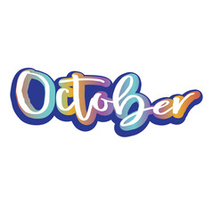 Calendar month.  October gradient word art