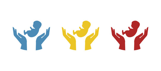 hands icon, baby on a white background, vector illustration