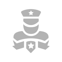 policeman icon, medal, veteran, vector illustration