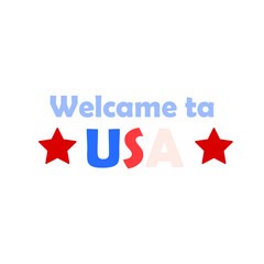 icon welcome to USA, on a white background, vector illustration