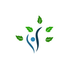 eco icon, leaves, logo, vector illustration