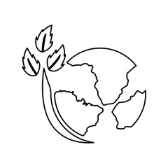 icon of earth, plants, vector illustration