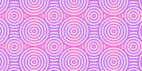 Seamless abstract pink pattern background with waves texture. circles with seamless pattern overloping blue geomatices retro background.