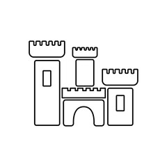 sandcastle icon on white background, vector illustration