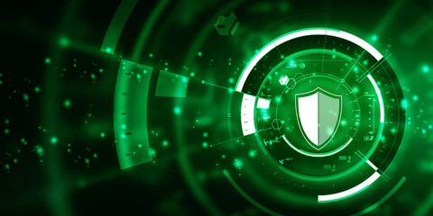 2d illustration Security concept - shield 