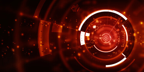 2d illustration Abstract futuristic electronic circuit technology background