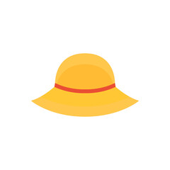 straw hat icon, on a white background, vector illustration