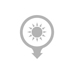 sun icon on a white background, vector illustration