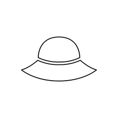 straw hat icon, on a white background, vector illustration