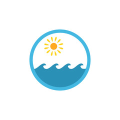 sea waves icon on a white background, vector illustration