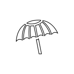 beach umbrella icon on a white background, vector illustration