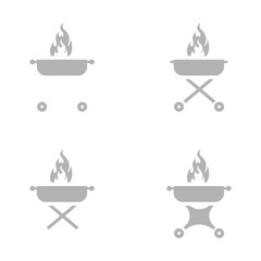 grill icon on a white background, vector illustration