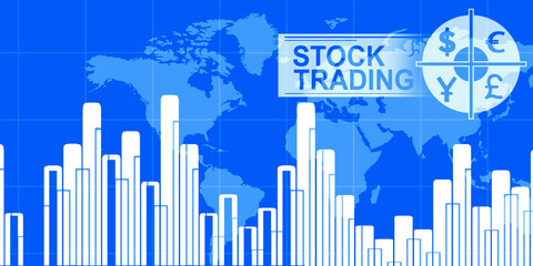 2d rendering Stock market online business concept. business Graph 