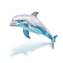 Dolphin isolated on white background, Generative AI