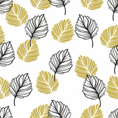 seamless pattern with autumn leaves