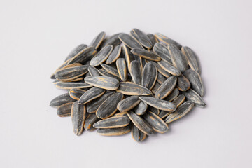 Sunflower seeds isolated on white background
