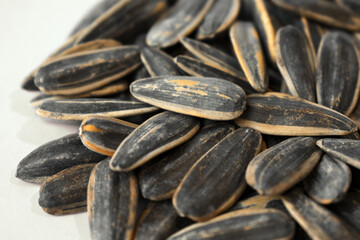 Sunflower seeds isolated on white background