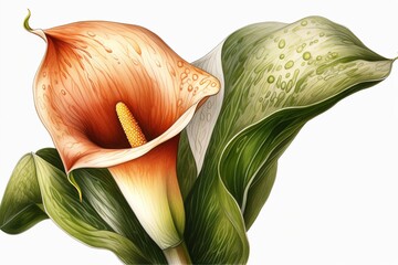 calla lily isolated on white background. AI generated - obrazy, fototapety, plakaty