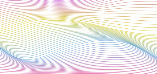 Abstract background with colorful wavy lines. Pink, yellow and blue color line on white background. design for banner, brochure, presentation, poster, website. vector illustration