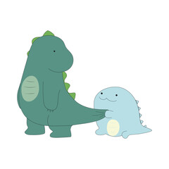 Cute dinosaurs, cute dinosaur pictures for kids, little dinosaur's tail, Fun dinosaur vector illustration