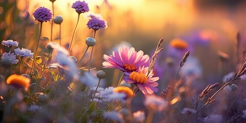 Springtime Beauty. Abstract Pastel Background of Blossoming Flowers and Trees in Nature