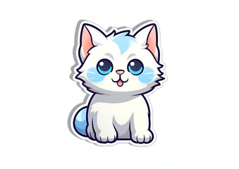 cat, sticker, white background. generative ai
