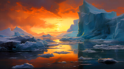 Illustration of a beautiful view of Iceland